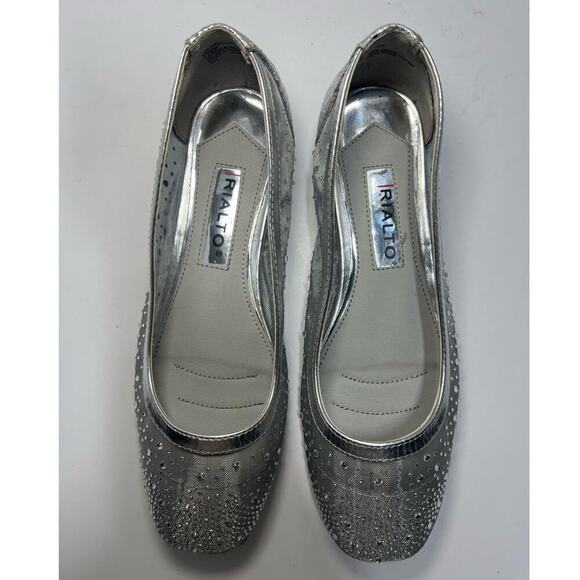 Rialto Angela Mesh Flats, Metallic Silver size 7.5 M, Breathable Comfort Insole - Picture 4 of 13